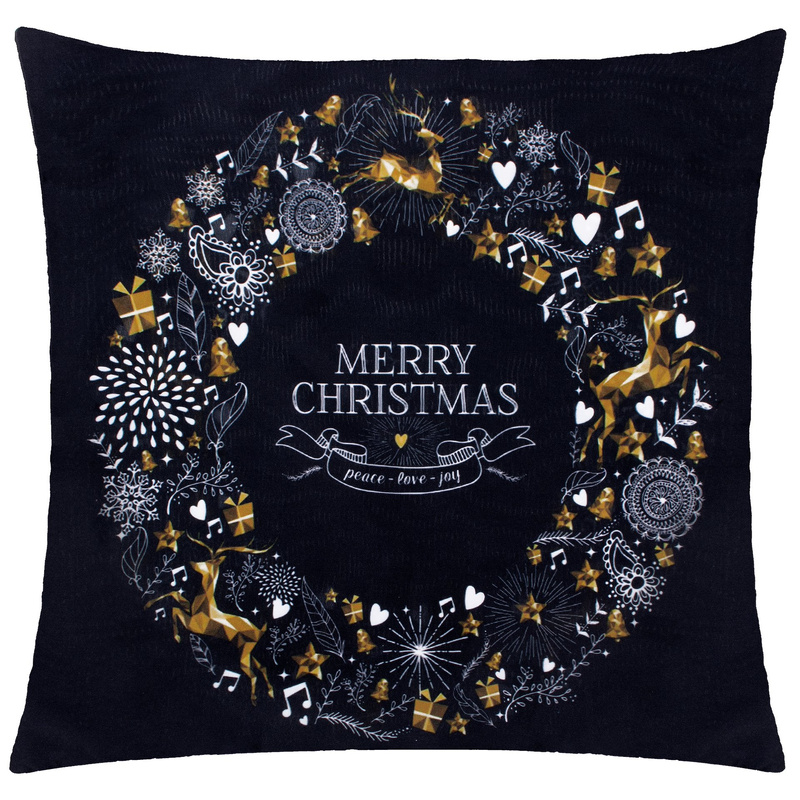 Poszewka dekoracyjna 40x40cm na poduszkę świąteczny okrąg