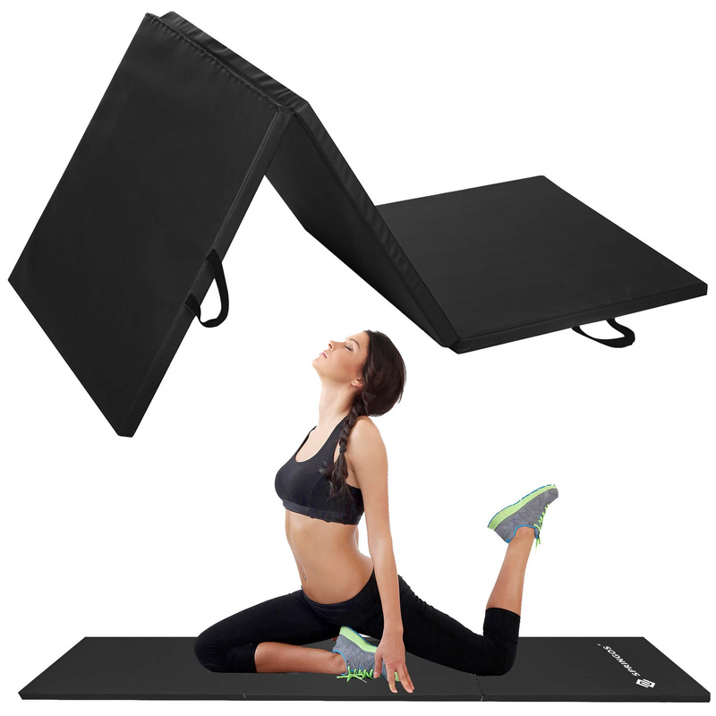 Mata gimnastyczna 180 cm składana do ćwiczeń czarna