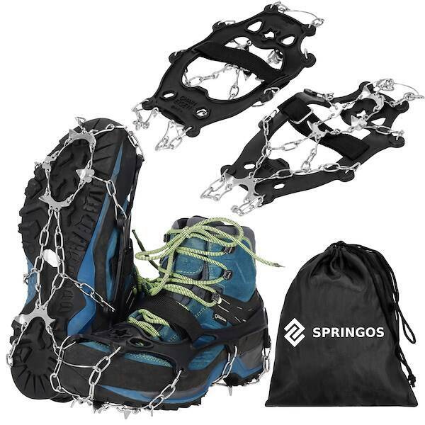 Raczki na buty stalowe antypoślizgowe 8 kolców turystyczne nakładki rozmiar 41-45