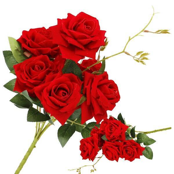 Sztuczny bukiet  6 róż czerwone kwiaty wys. 55 cm dekoracja