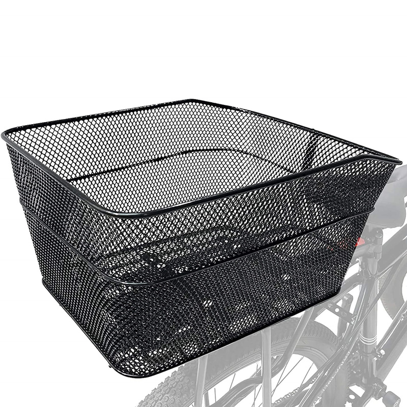 Kosz rowerowy na bagażnik metalowy czarny